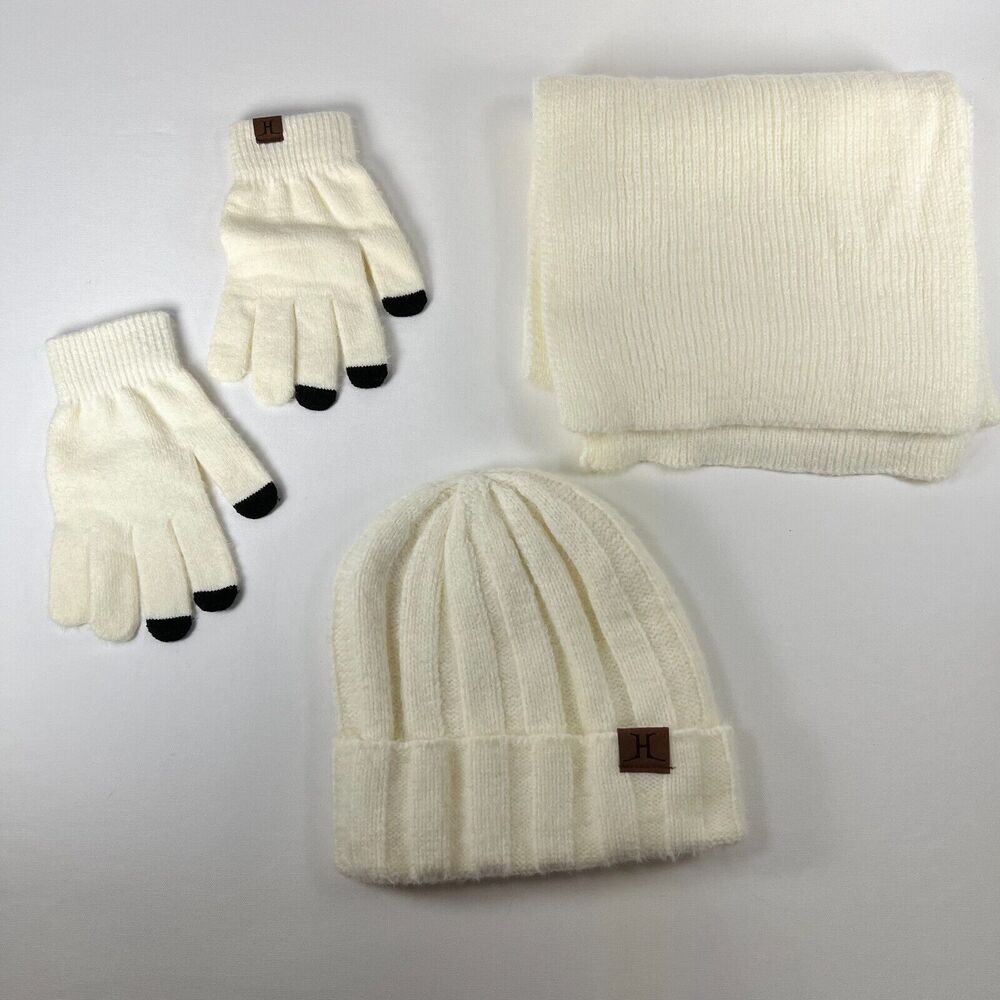 NEW without tags SCARF, BEANIE HAT, and GLOVES SET with THERMAL LINING